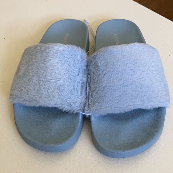 Steve Madden Faux Fur Softey Slide - Picture 1 of 5
